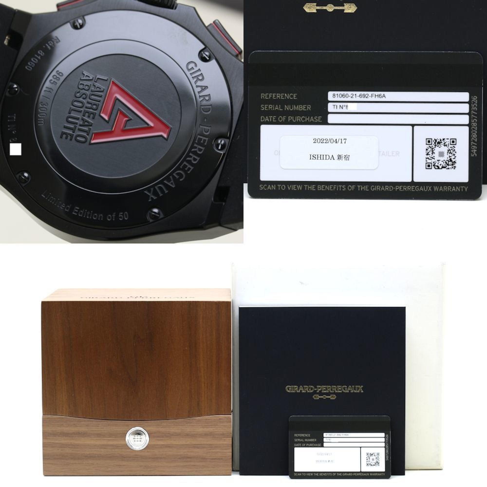 Other GIRARD-PERREGAUX Girard Perregaux Roth Absolute Passion Limited to 50 pieces worldwide 81060-21-692-FH6A Titanium x Rubber Men's 39745 Watch Size ONE SIZE - 9 Thumbnail
