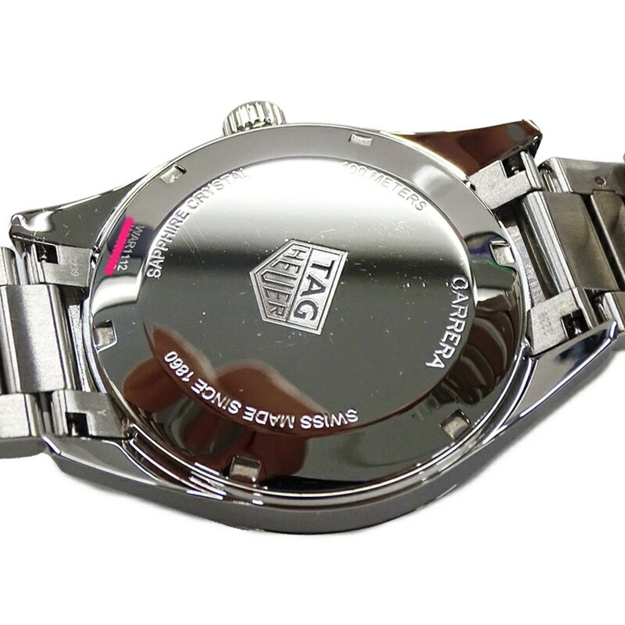 Tag Heuer TAG Heuer Carrera WAR1112 BA0601 Watch Men's Date Quartz Stainless Steel SS Silver Blue Polished Size ONE SIZE - 7 Thumbnail