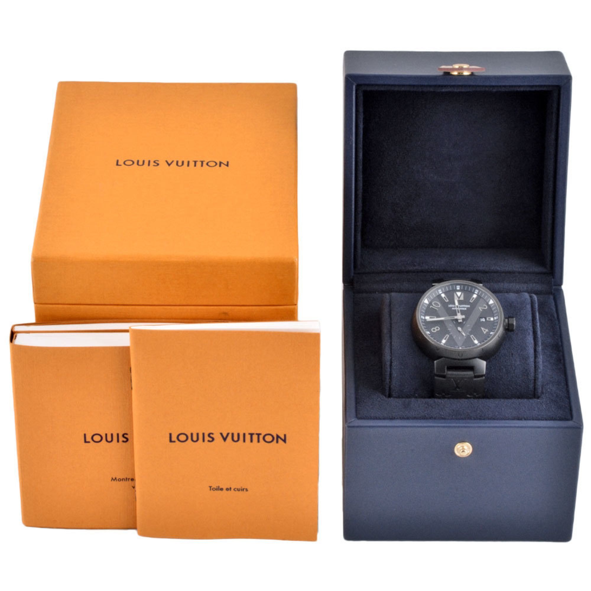 Louis Vuitton Louis Vuitton Q1D22Z Tambour Watch Automatic Black Dial Men's Size ONE SIZE - 8 Thumbnail