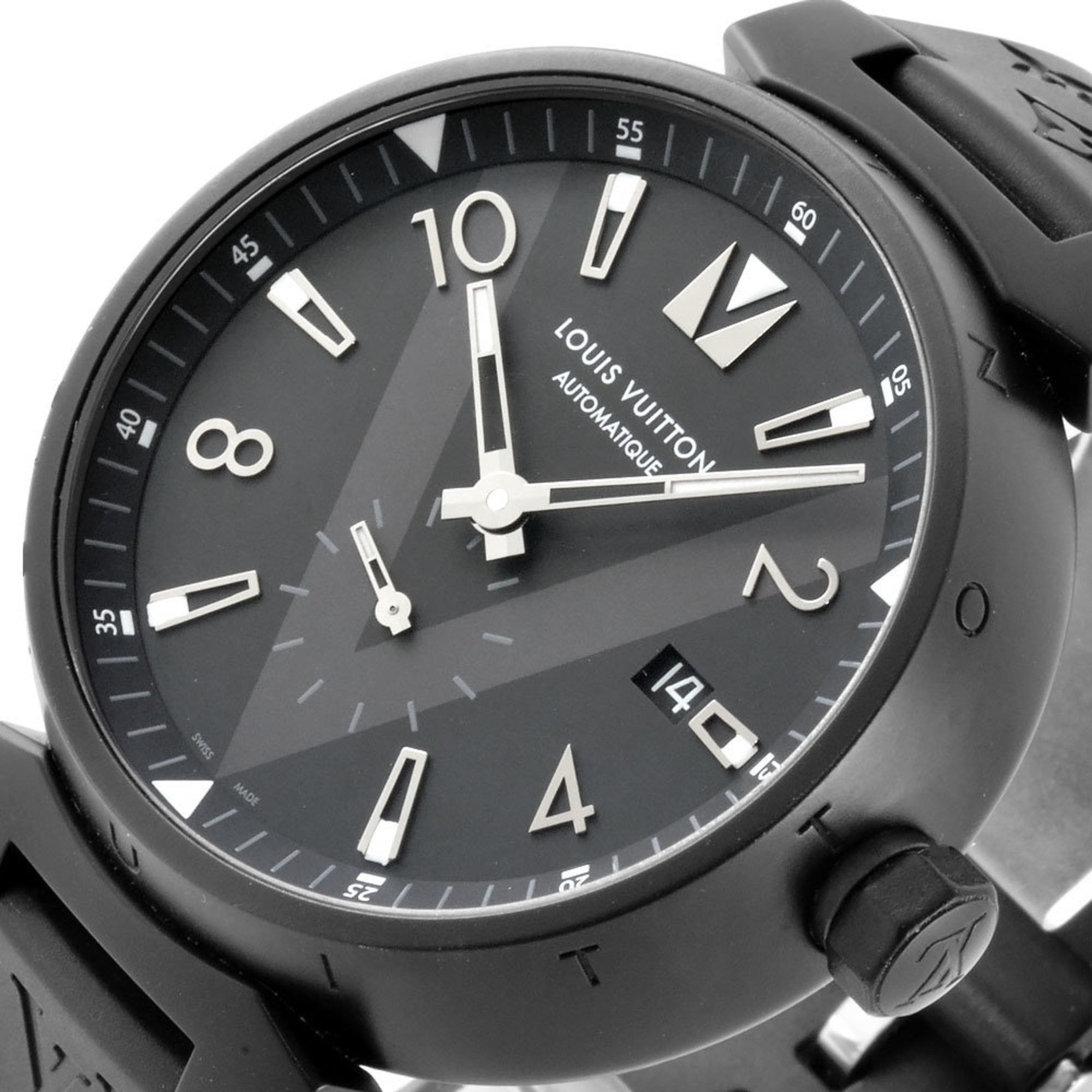 Louis Vuitton Louis Vuitton Q1D22Z Tambour Watch Automatic Black Dial Men's Size ONE SIZE - 7 Thumbnail