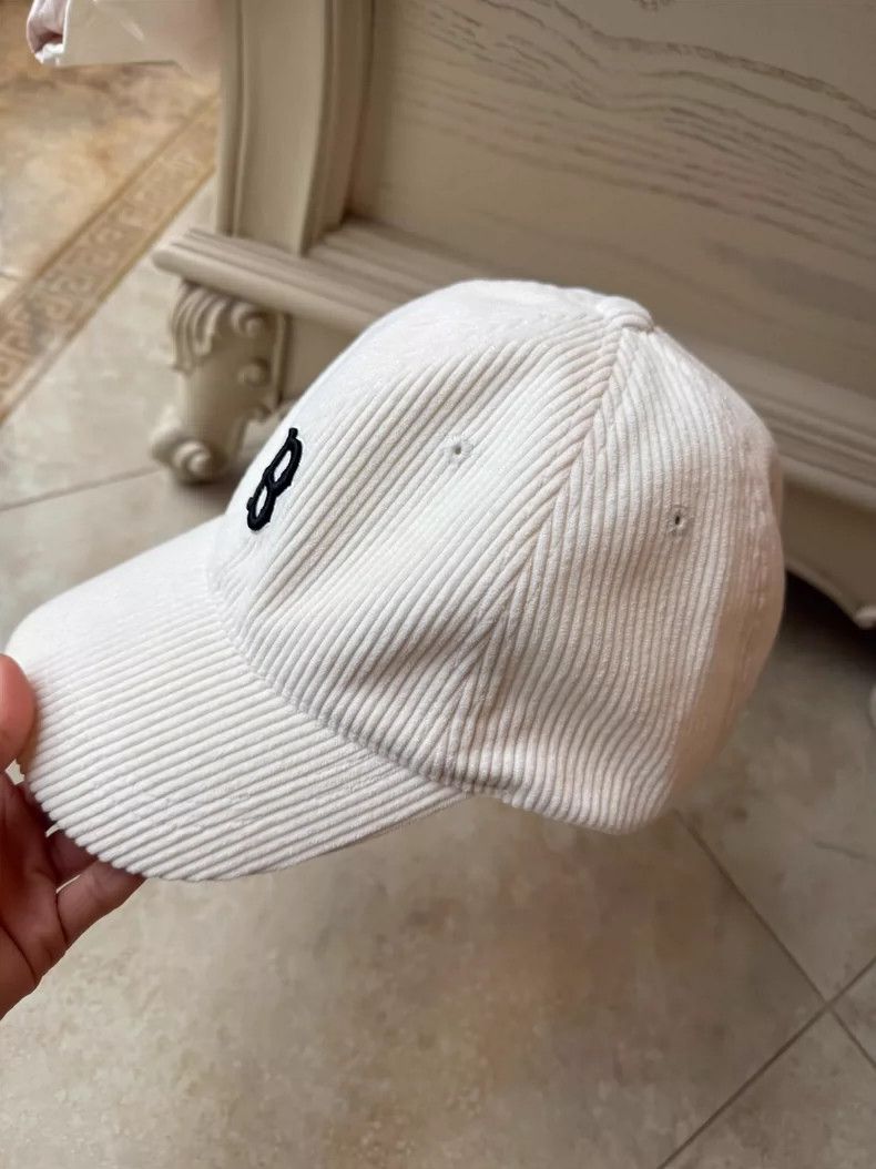 MLB New MLB White Striped Baseball Cap Size ONE SIZE - 2 Thumbnail