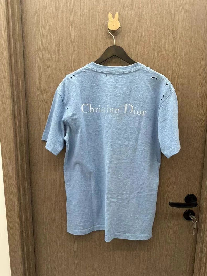 Dior Dior Distressed Short Sleeve T-Shirt-yf Size US M / EU 48-50 / 2 - 2 Thumbnail