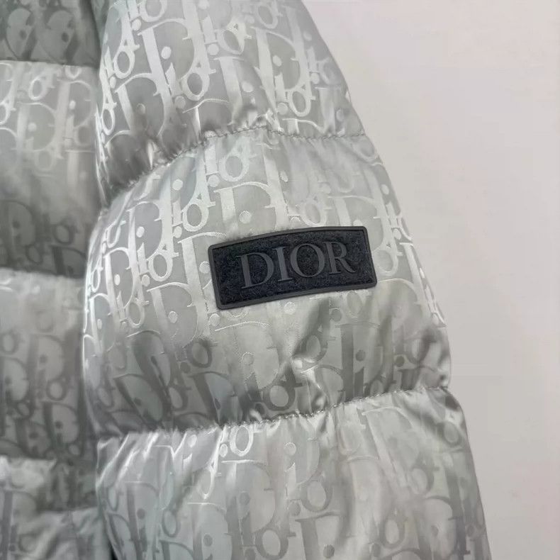 Dior Dior Classic Logo Puffer Jacket Silver-yf Size US L / EU 52-54 / 3 - 3 Thumbnail