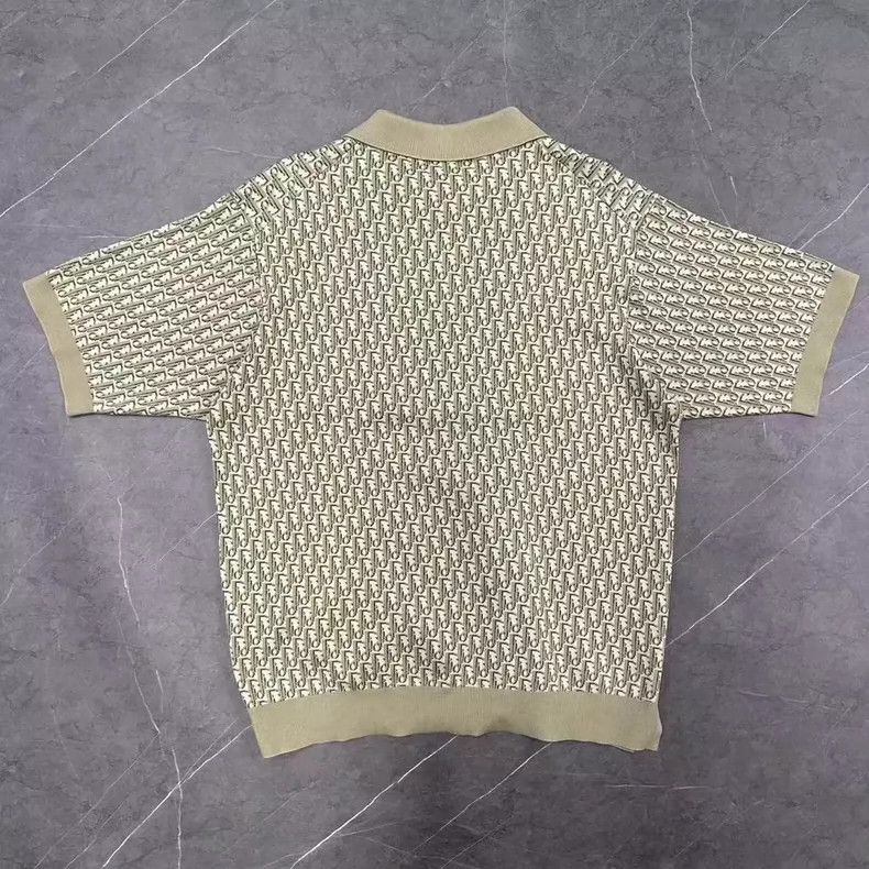 Dior New Dior Olive Green Knit Polo Shirt-yf Size US XL / EU 56 / 4 - 2 Thumbnail