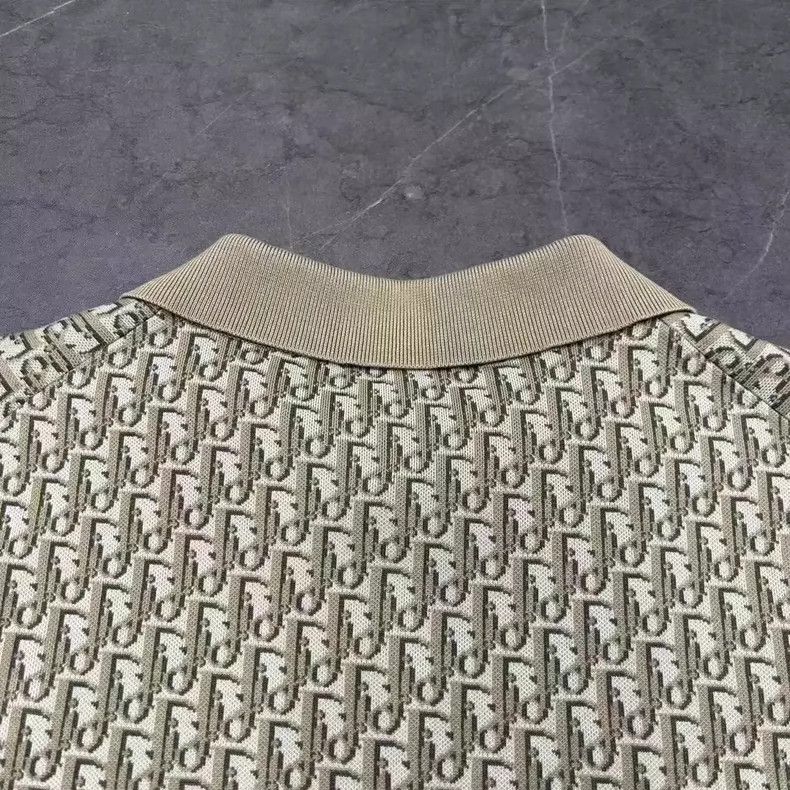 Dior New Dior Olive Green Knit Polo Shirt-yf Size US XL / EU 56 / 4 - 3 Thumbnail