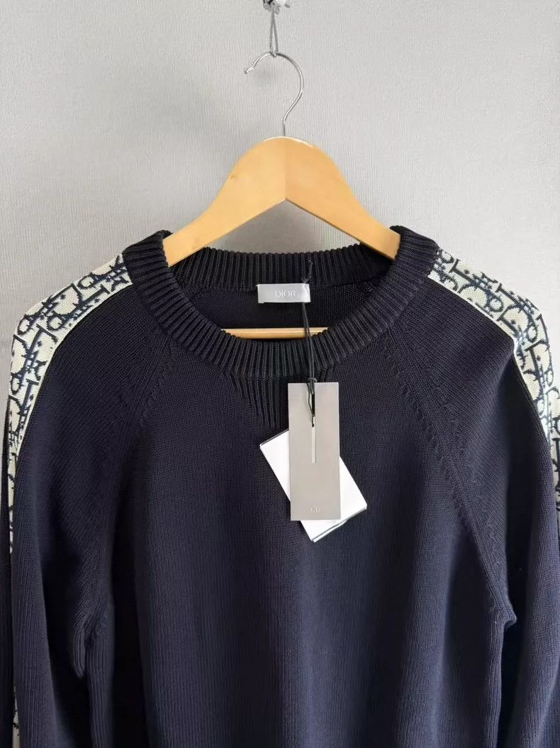 Dior Dior Navy Blue Knitted Sweater with Logo-yf Size US M / EU 48-50 / 2 - 3 Thumbnail