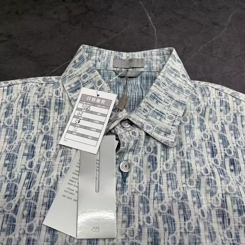 Dior Dior Denim Shirt with Full Print Logo-yf Size US M / EU 48-50 / 2 - 3 Thumbnail
