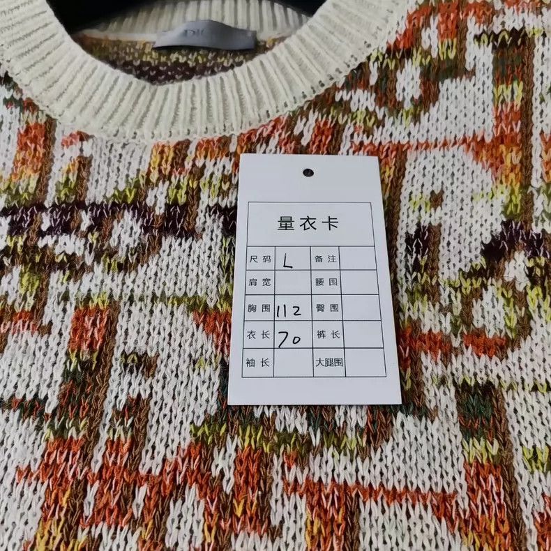 Dior DIOR Yellow Logo Pattern Pullover Sweater-yf Size US L / EU 52-54 / 3 - 7 Thumbnail