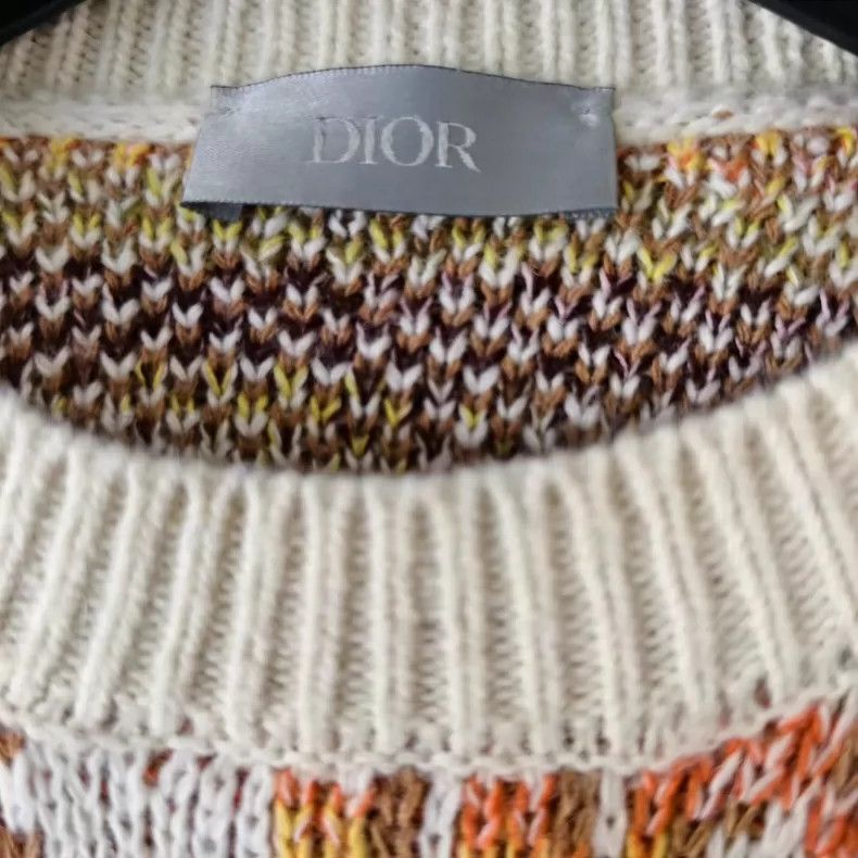 Dior DIOR Yellow Logo Pattern Pullover Sweater-yf Size US L / EU 52-54 / 3 - 3 Thumbnail