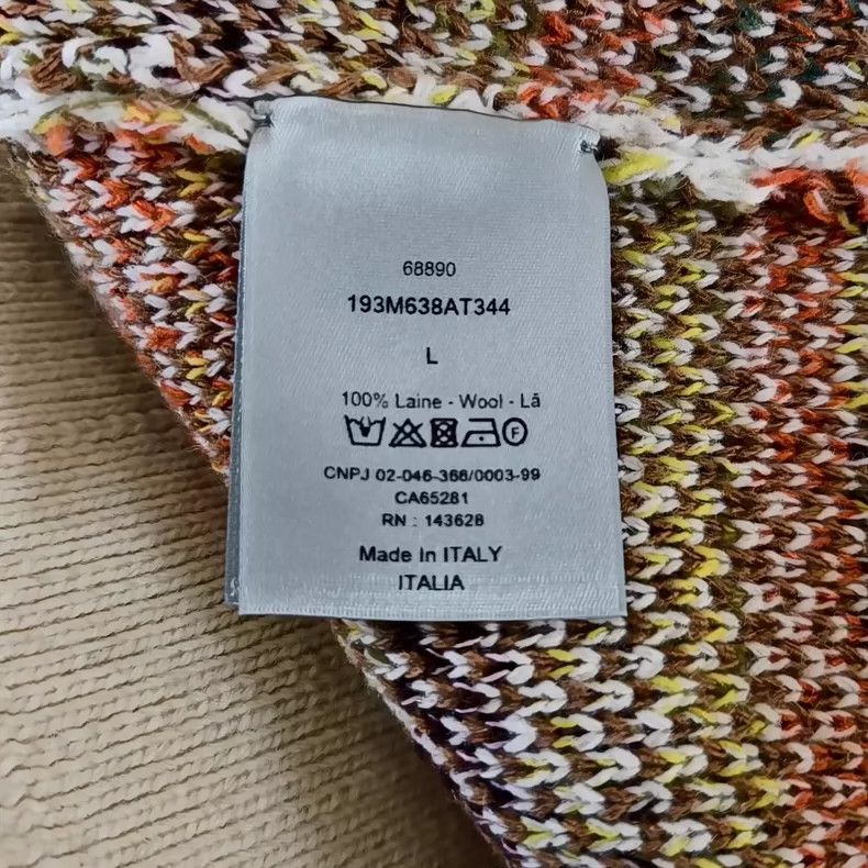 Dior DIOR Yellow Logo Pattern Pullover Sweater-yf Size US L / EU 52-54 / 3 - 4 Thumbnail