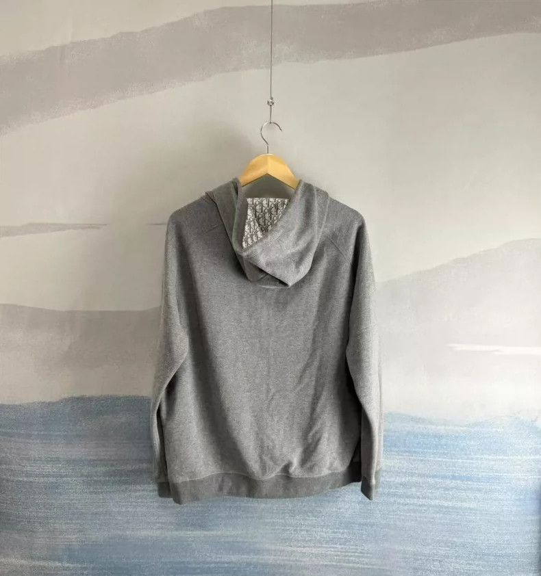 Dior Dior Gray Hooded Zip-Up Jacket Size L-yf Size US L / EU 52-54 / 3 - 3 Thumbnail