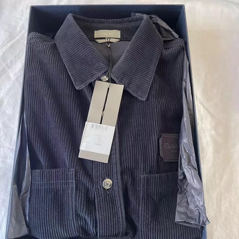 Dior DIOR Navy Blue Long Sleeve Corduroy Shirt-yf Size US M / EU 48-50 / 2 - 6 Thumbnail
