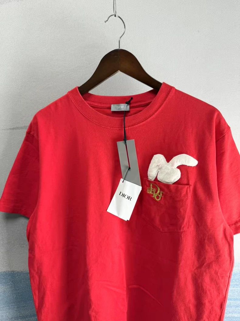 Dior Dior Red Embroidered Short Sleeve Shirt-yf Size US L / EU 52-54 / 3 - 2 Thumbnail