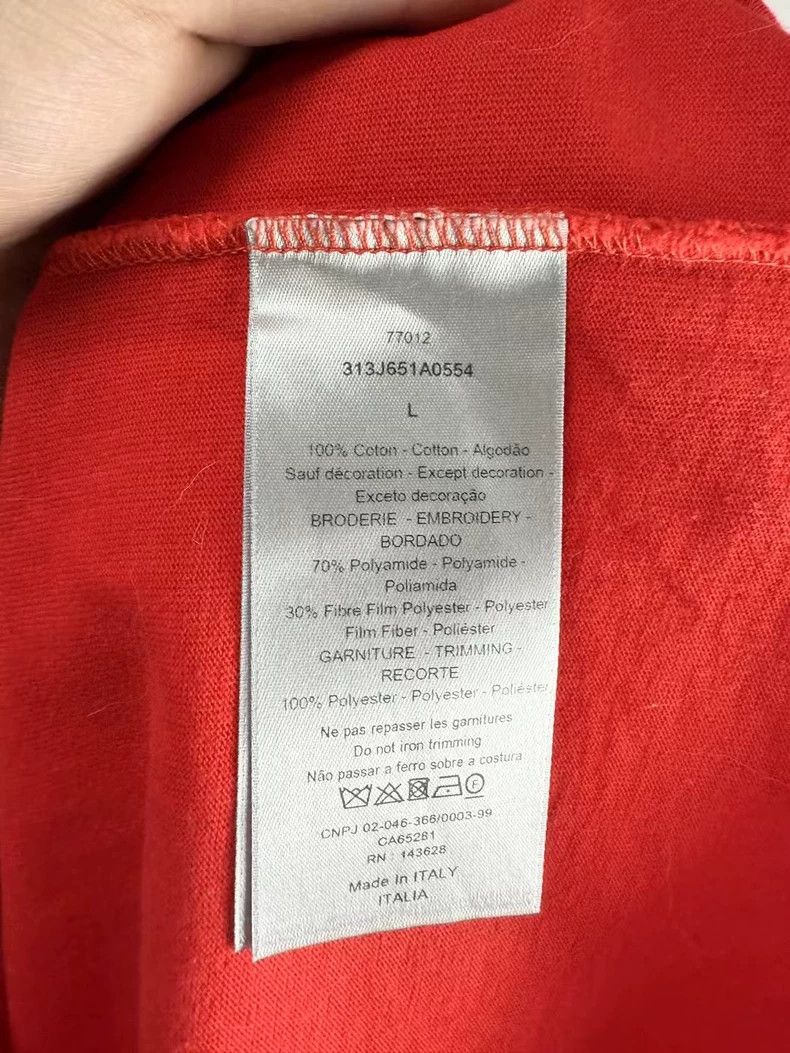 Dior Dior Red Embroidered Short Sleeve Shirt-yf Size US L / EU 52-54 / 3 - 4 Thumbnail
