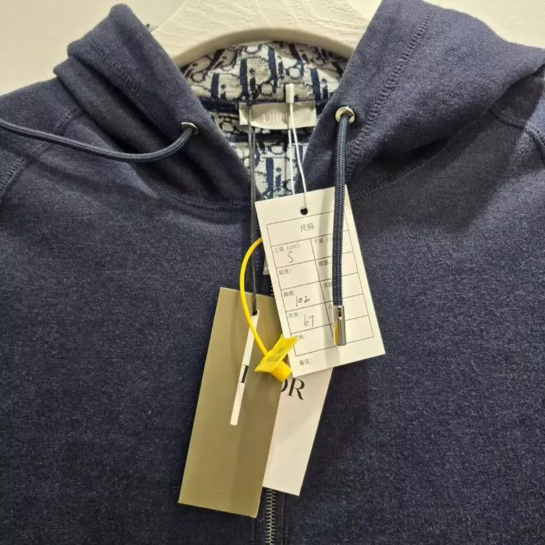 Dior Dior Oblique Logo Zip Hoodie in Navy Blue-yf Size US S / EU 44-46 / 1 - 2 Thumbnail