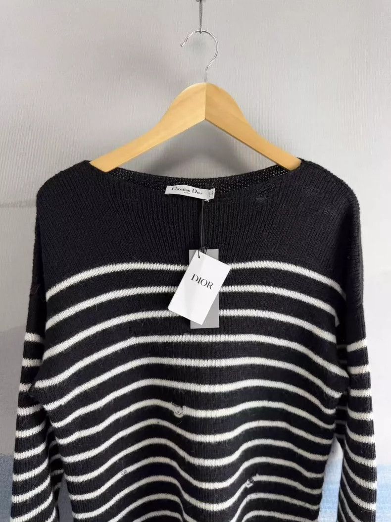 Dior Dior Black and White Striped Knit Sweater-yf Size US M / EU 48-50 / 2 - 2 Thumbnail