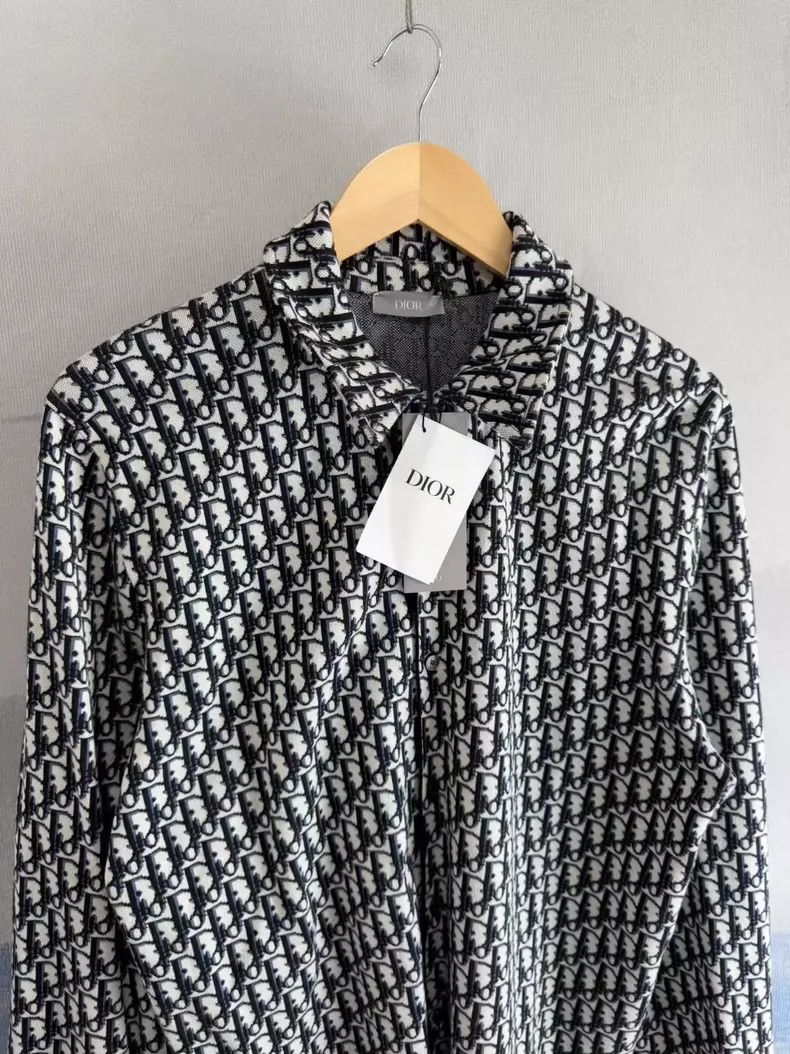 Dior Dior Oblique Navy Print Cotton Shirt L Size-yf Size US L / EU 52-54 / 3 - 2 Thumbnail