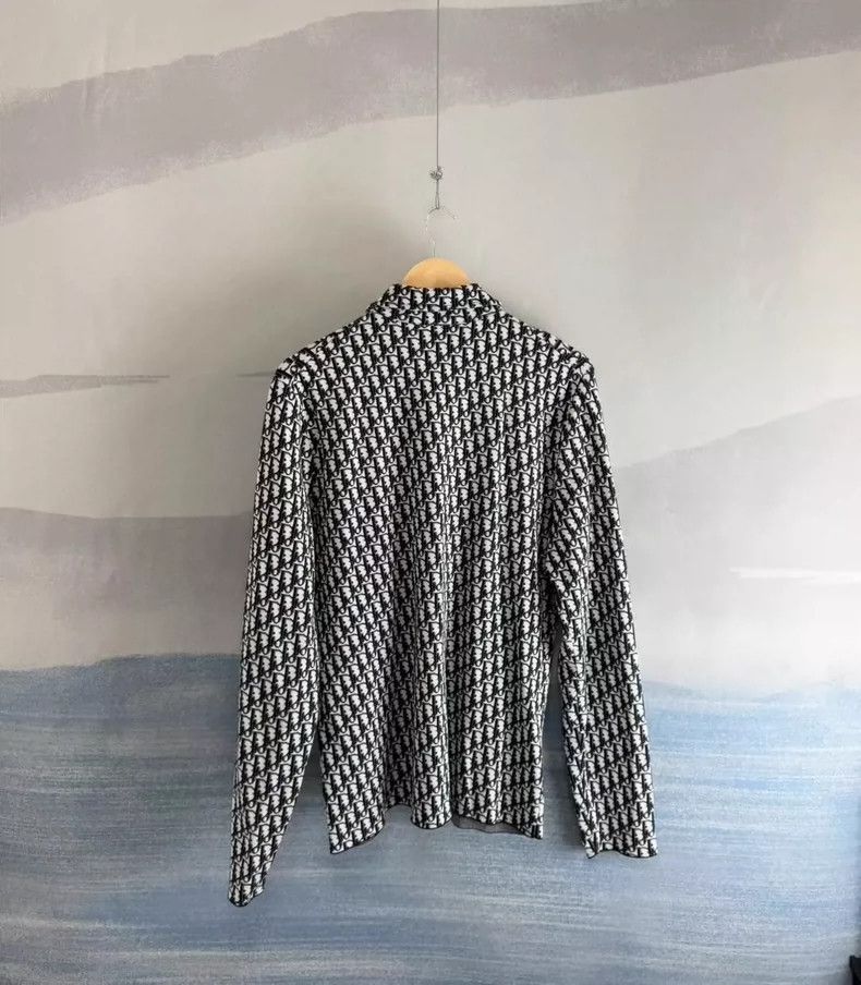 Dior Dior Oblique Navy Print Cotton Shirt L Size-yf Size US L / EU 52-54 / 3 - 3 Thumbnail