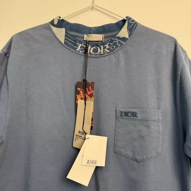 Dior Dior Embroidered Logo Short Sleeve Blue Shirt-yf Size US S / EU 44-46 / 1 - 2 Thumbnail