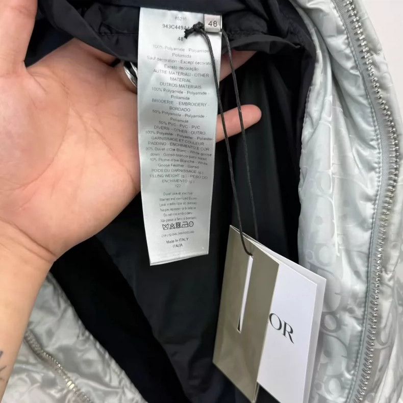 Dior Dior Oblique Logo Puffer Jacket Silver-yf Size US L / EU 52-54 / 3 - 7 Thumbnail