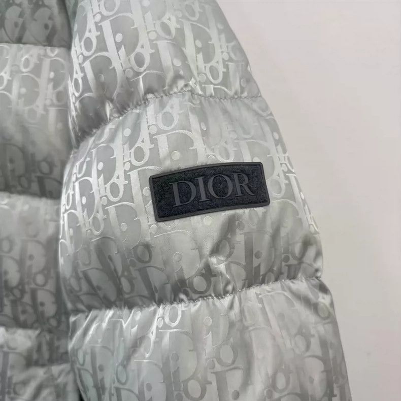 Dior Dior Classic Logo Padded Jacket Silver-yf Size US L / EU 52-54 / 3 - 2 Thumbnail