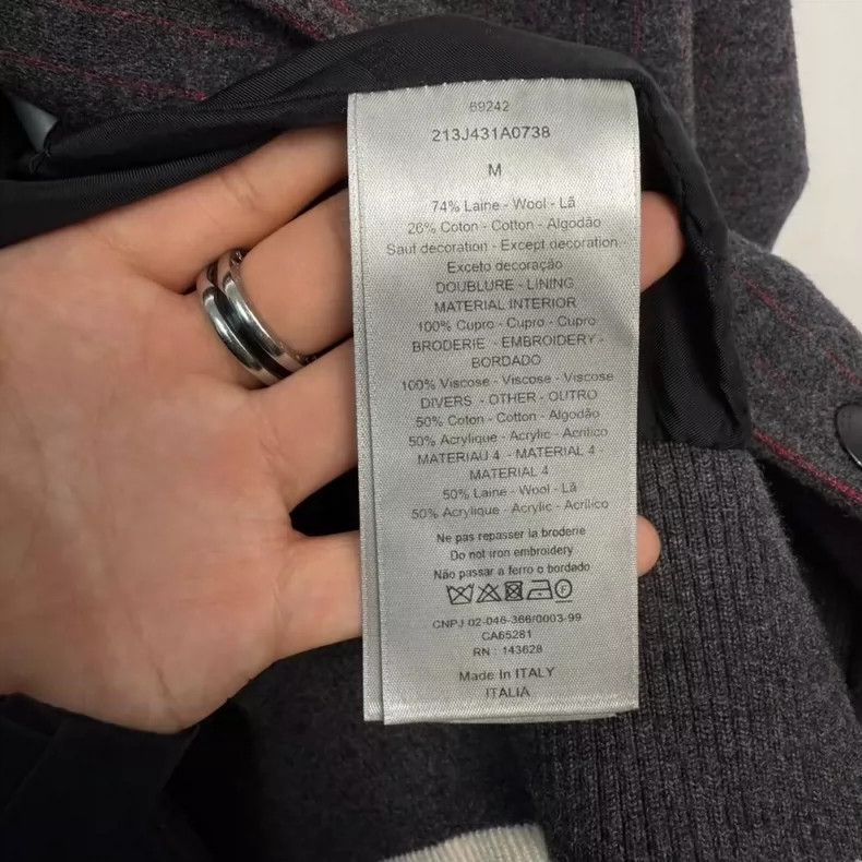 Dior Dior Homme Gray Striped Baseball Jacket-yf Size US M / EU 48-50 / 2 - 5 Thumbnail