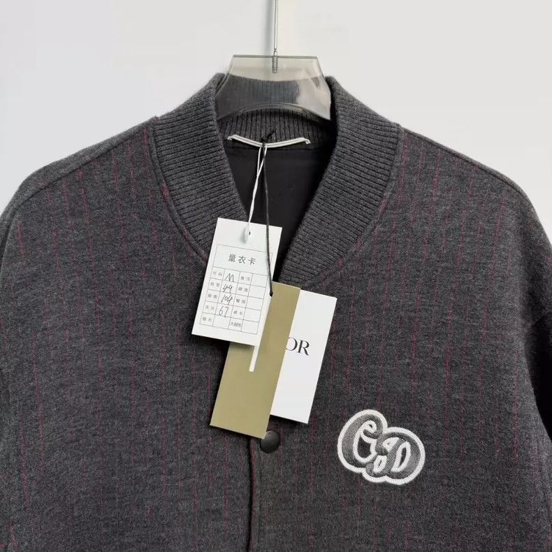 Dior Dior Homme Gray Striped Baseball Jacket-yf Size US M / EU 48-50 / 2 - 2 Thumbnail