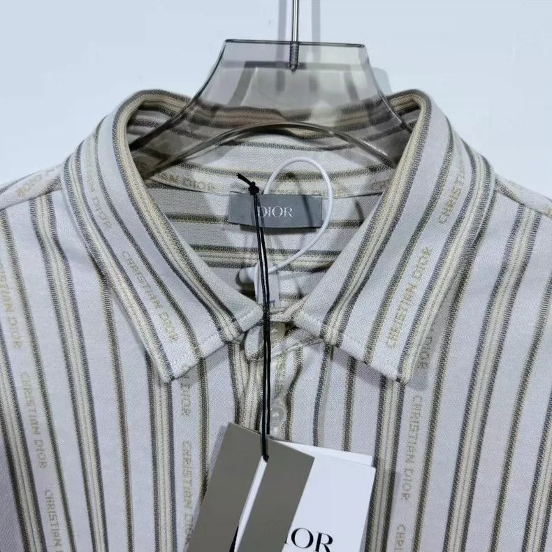 Dior Dior Striped Logo Long Sleeve Shirt-yf Size US M / EU 48-50 / 2 - 3 Thumbnail