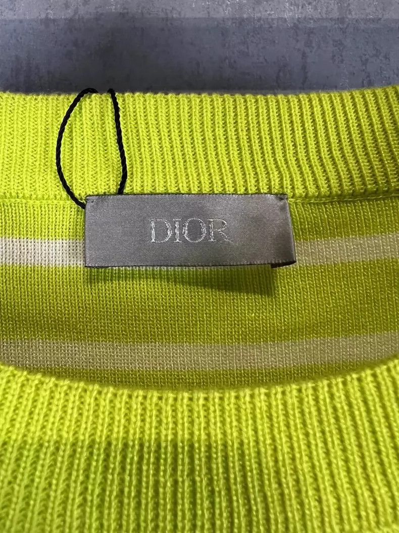 Dior DIOR Striped Logo Knit Short Sleeve Shirt-yf Size US M / EU 48-50 / 2 - 4 Thumbnail