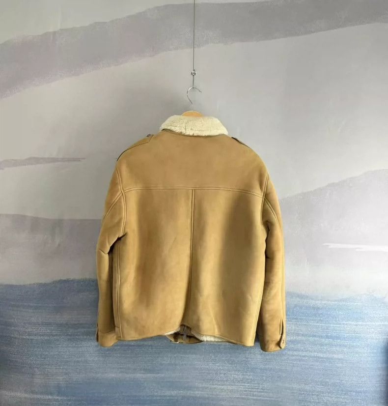 Dior Dior Tan Leather Jacket with Logo Embroidery-yf Size US S / EU 44-46 / 1 - 4 Thumbnail