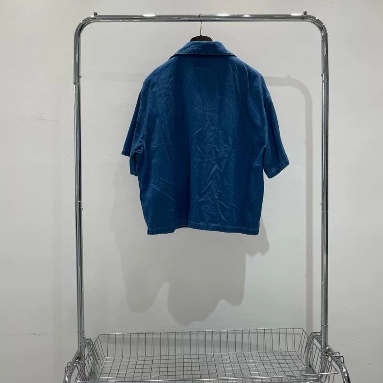Prada Prada Logo Denim Short Sleeve Shirt-yf Size US XL / EU 56 / 4 - 2 Thumbnail