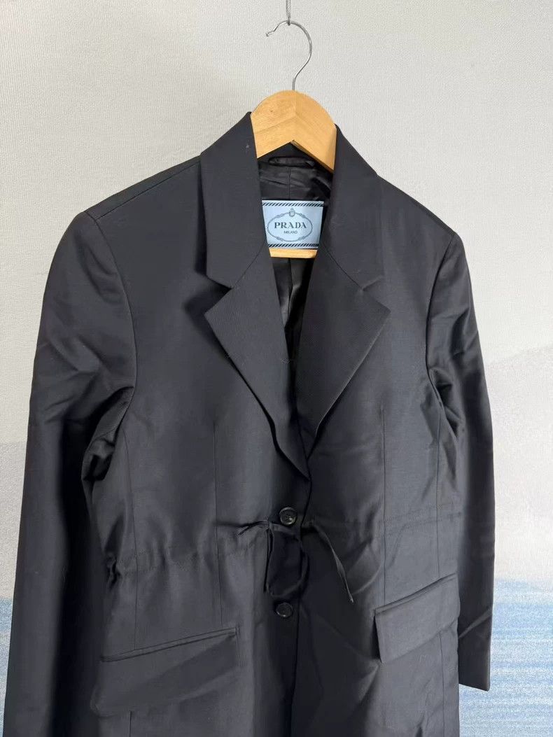 Prada Prada Black Double Pocket Trench Coat-yf Size US M / EU 48-50 / 2 - 2 Thumbnail