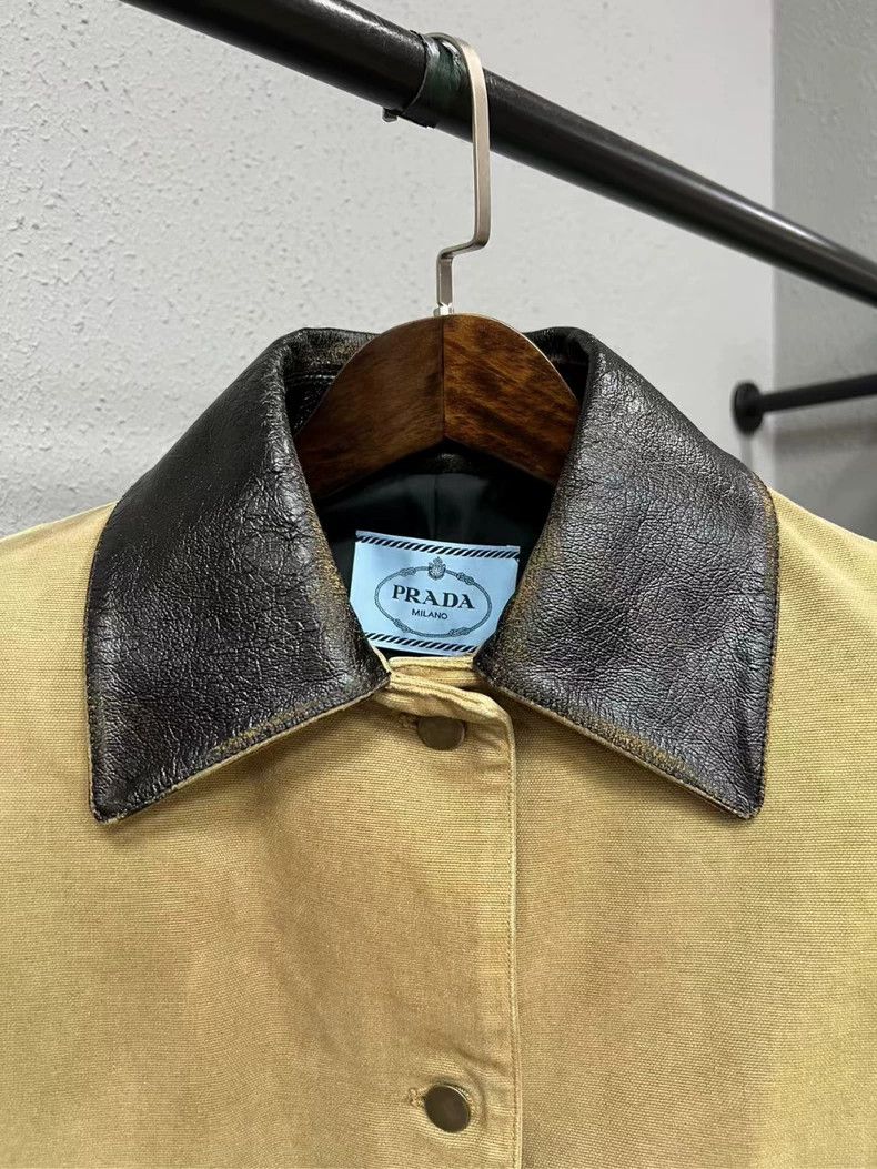 Prada Prada Vintage Leather Collar Jacket-yf Size US S / EU 44-46 / 1 - 3 Thumbnail