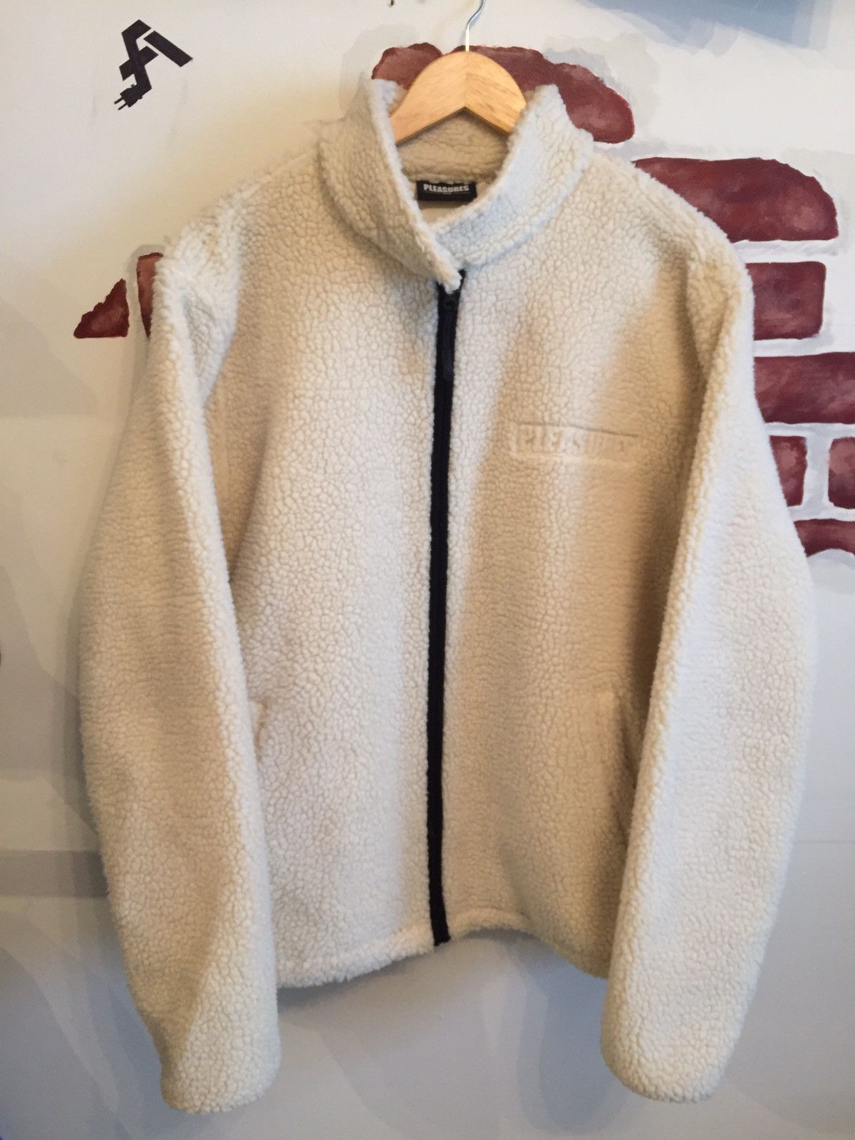 Pleasures Pleasures Sherpa Jacket White Grailed