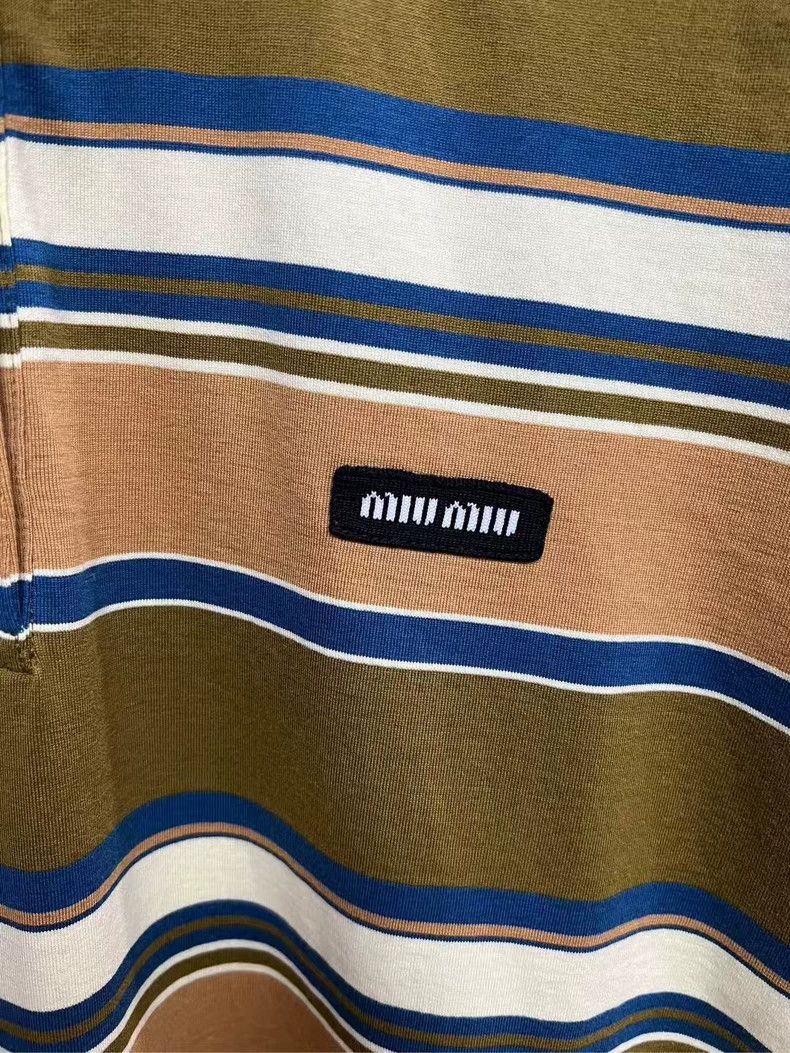 Miu Miu Miumiu Striped Long Sleeve Polo Shirt-yf Size US S / EU 44-46 / 1 - 3 Thumbnail