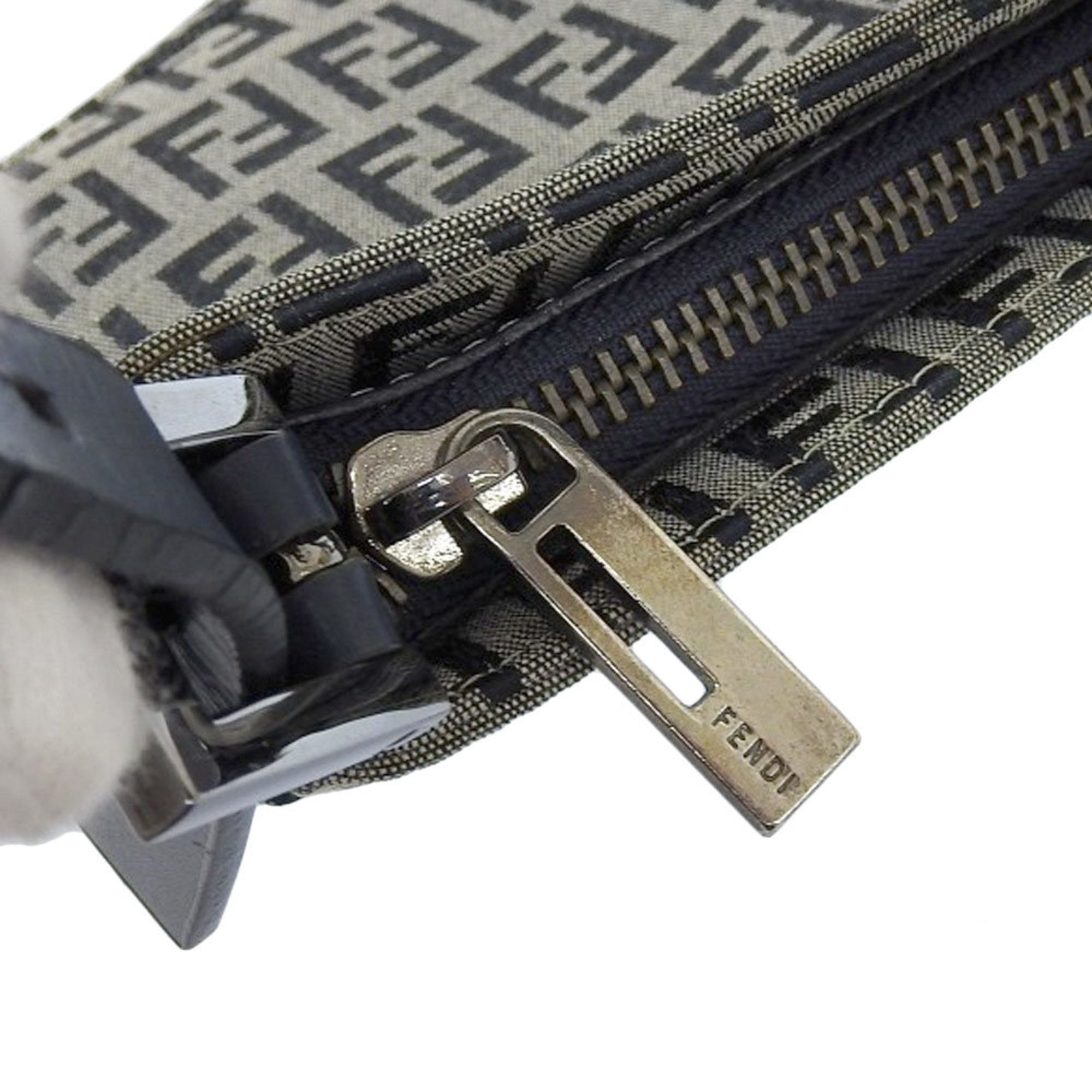 Fendi FENDI Zucchino Pouch 8BR042 Canvas x Leather Navy Zucca Pattern FF Size ONE SIZE - 5 Thumbnail