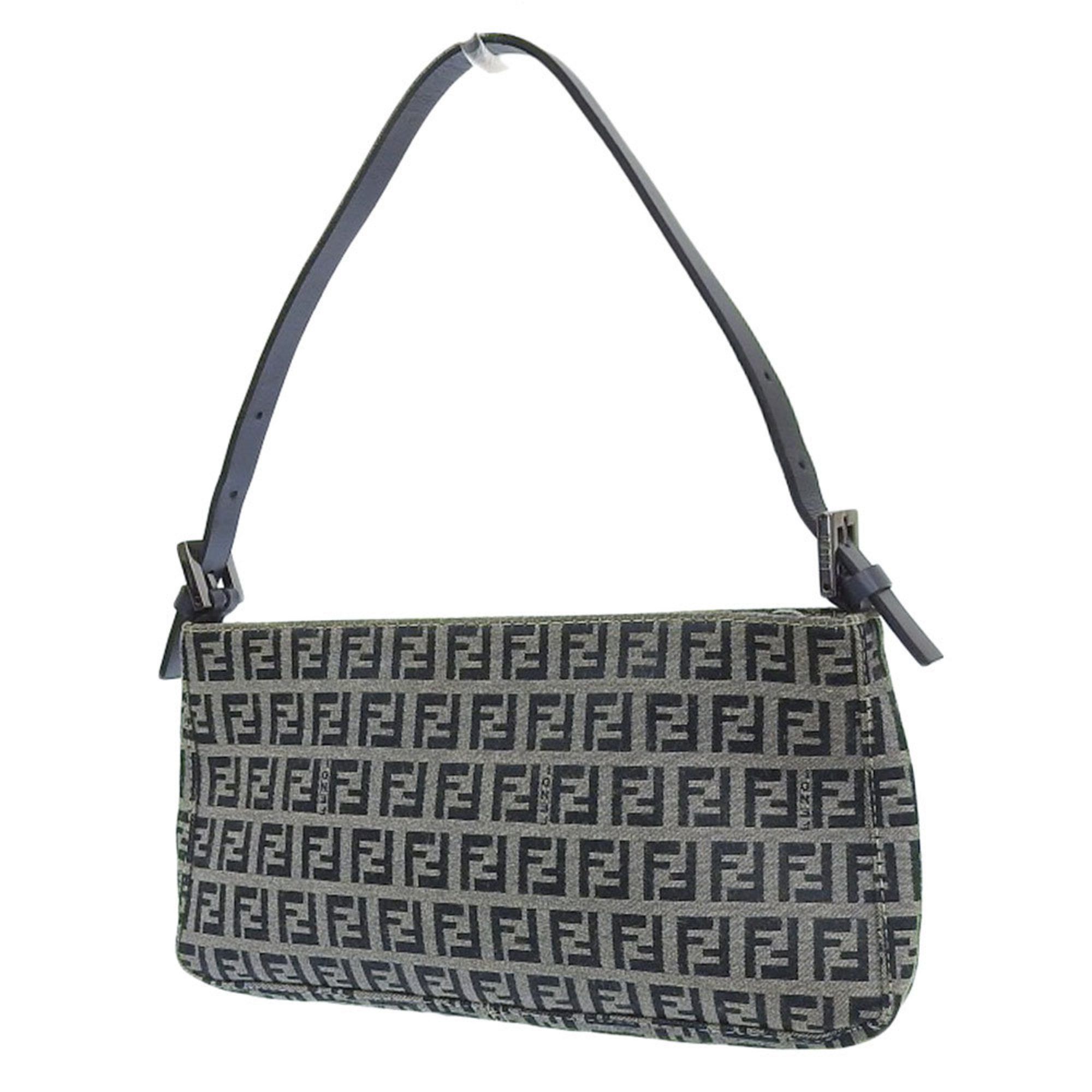 Fendi FENDI Zucchino Pouch 8BR042 Canvas x Leather Navy Zucca Pattern FF Size ONE SIZE - 2 Thumbnail