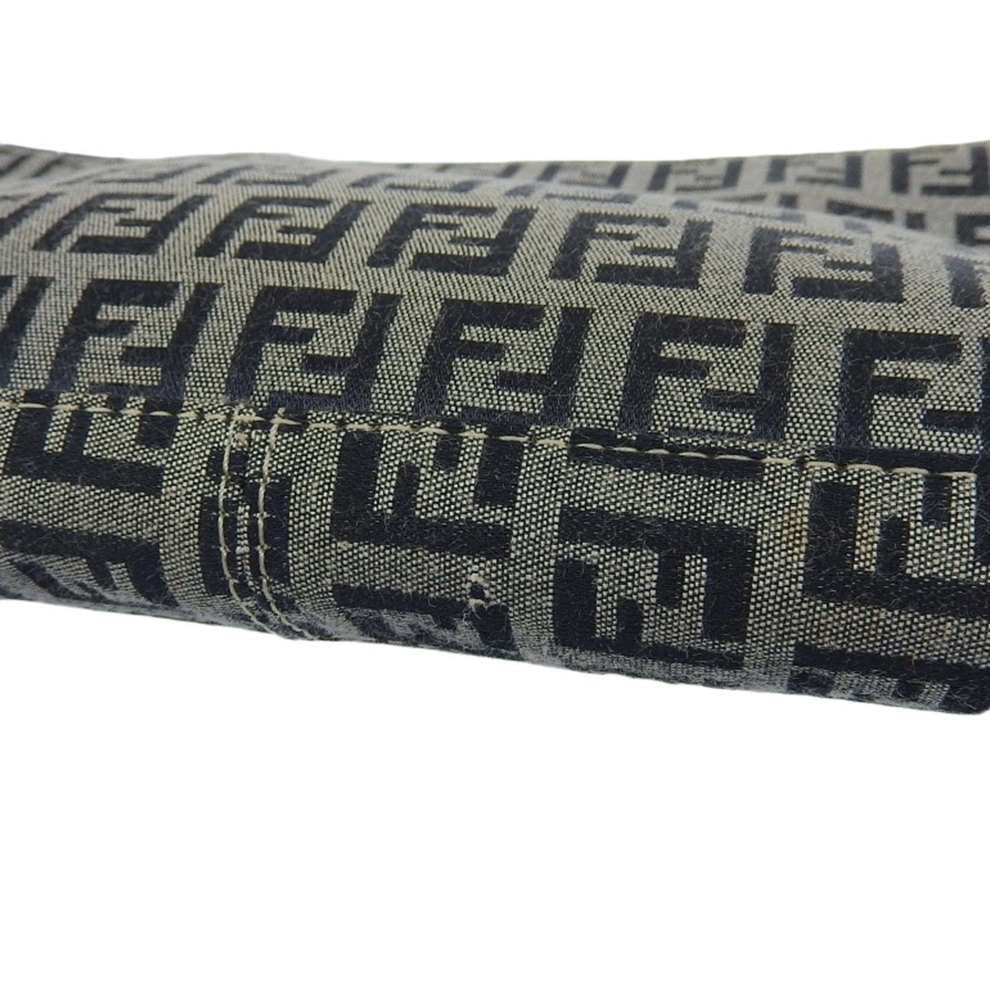 Fendi FENDI Zucchino Pouch 8BR042 Canvas x Leather Navy Zucca Pattern FF Size ONE SIZE - 7 Thumbnail