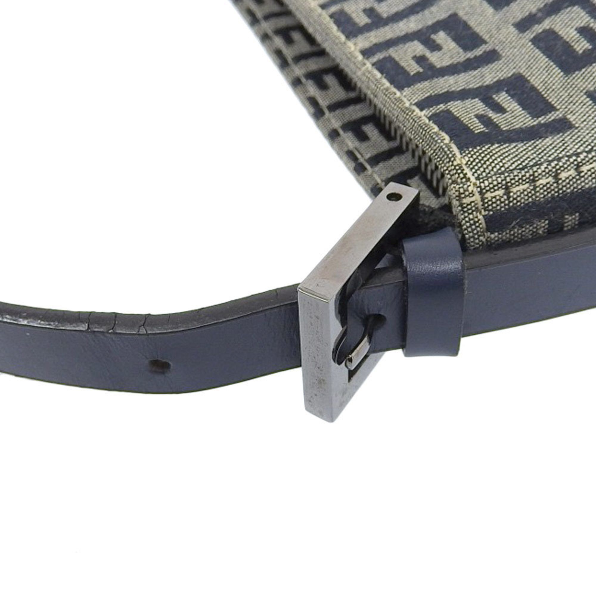 Fendi FENDI Zucchino Pouch 8BR042 Canvas x Leather Navy Zucca Pattern FF Size ONE SIZE - 6 Thumbnail
