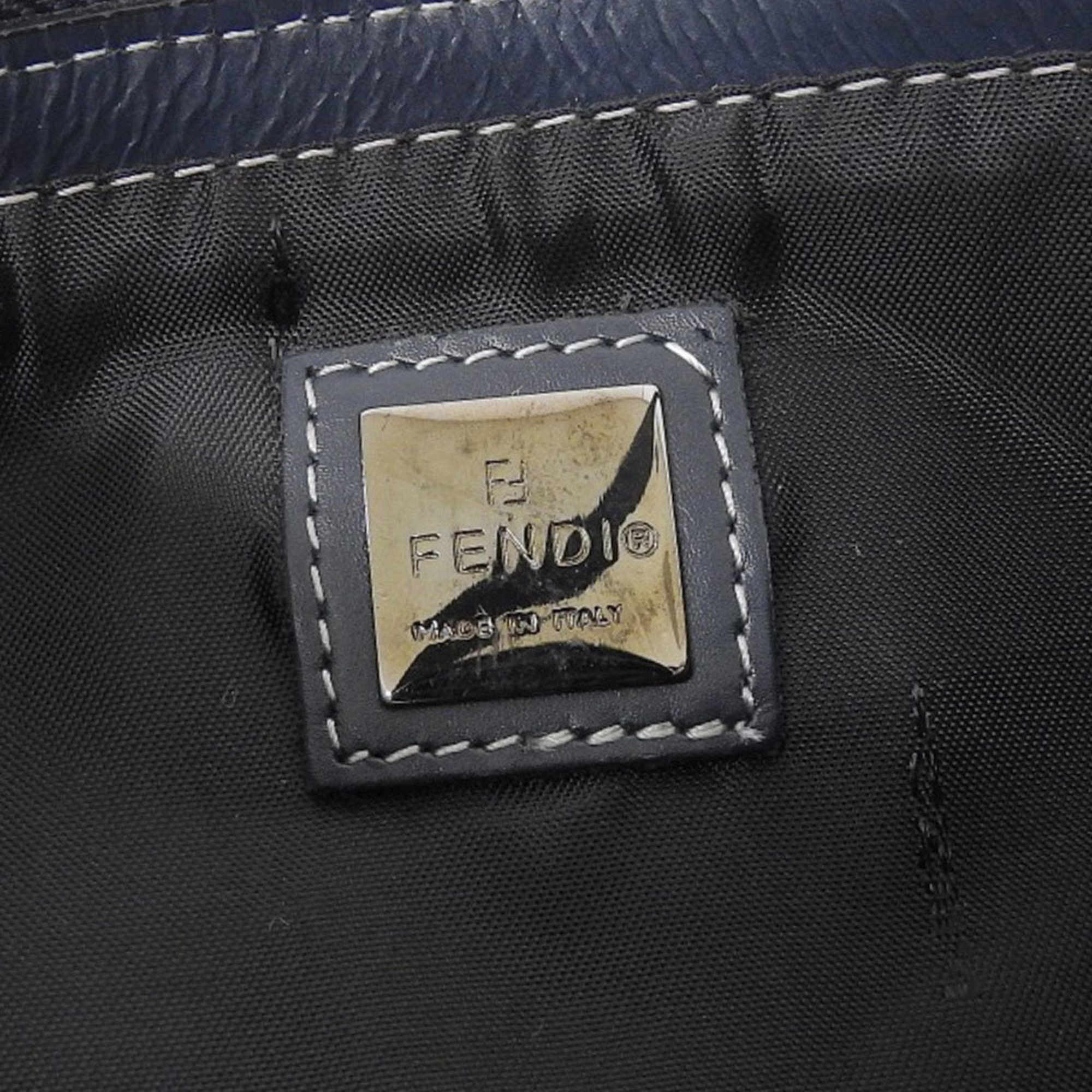 Fendi FENDI Zucchino Pouch 8BR042 Canvas x Leather Navy Zucca Pattern FF Size ONE SIZE - 8 Thumbnail