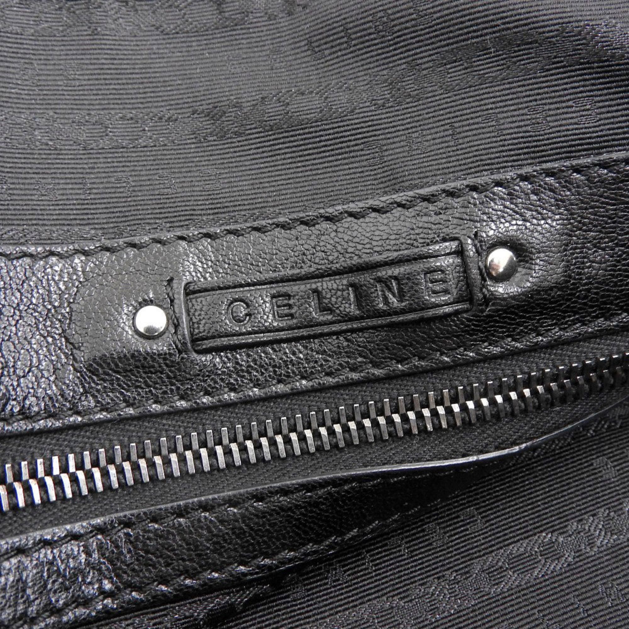 Celine CELINE Triomphe bag, handbag, shoulder leather, black, side buckle Size ONE SIZE - 9 Thumbnail
