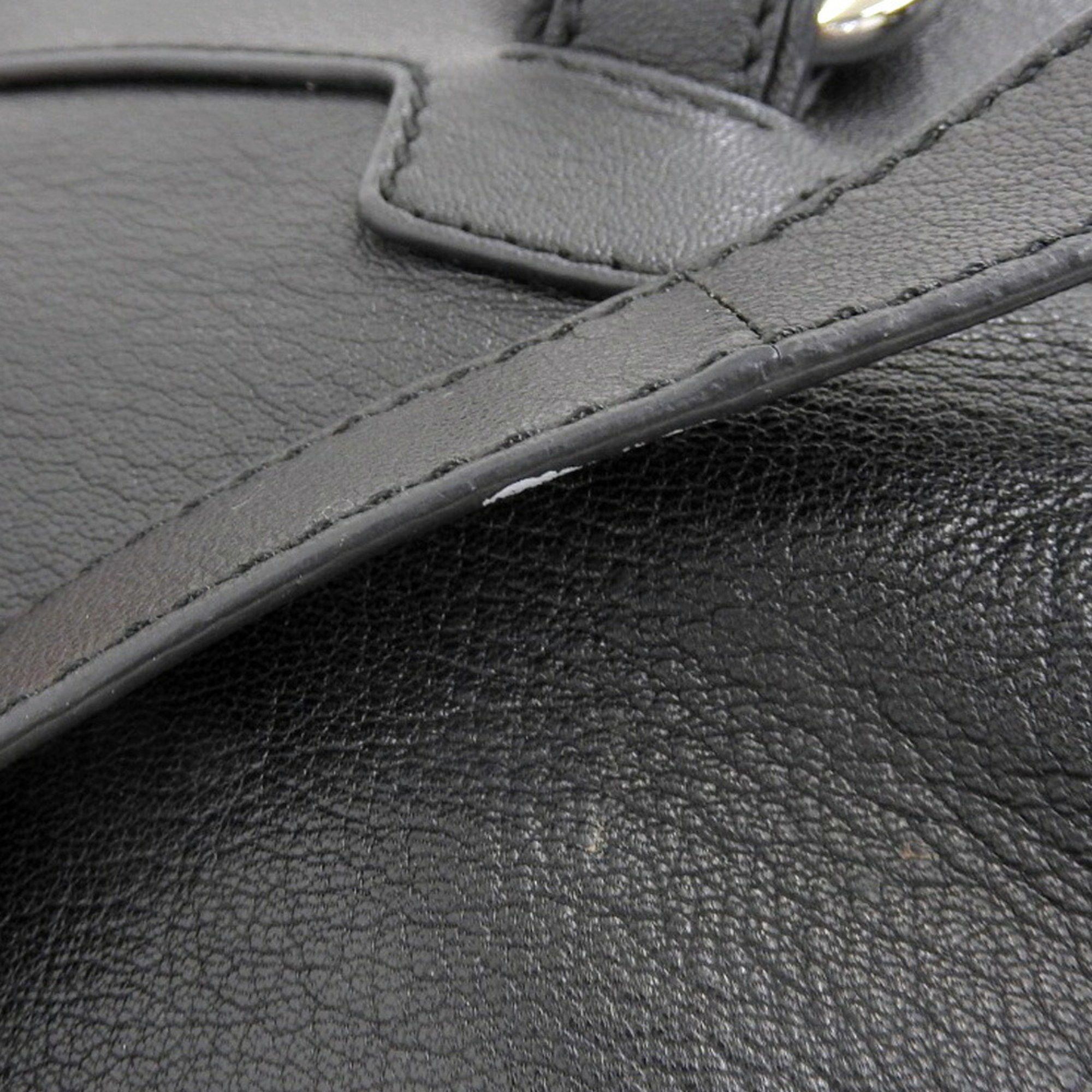 Celine CELINE Triomphe bag, handbag, shoulder leather, black, side buckle Size ONE SIZE - 5 Thumbnail