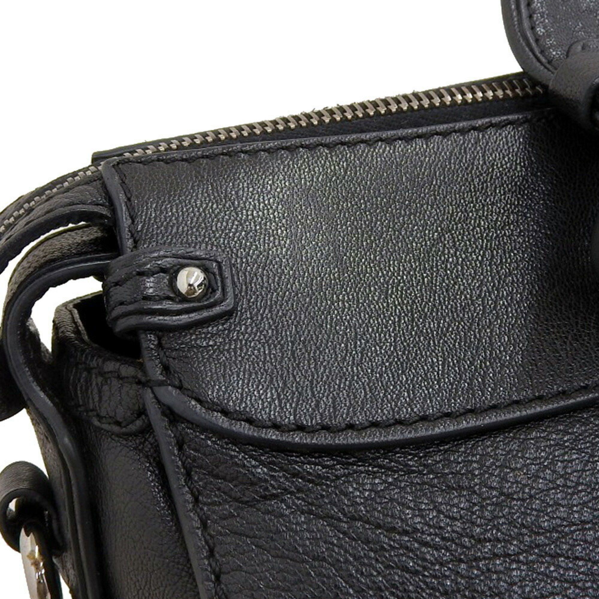 Celine CELINE Triomphe bag, handbag, shoulder leather, black, side buckle Size ONE SIZE - 7 Thumbnail