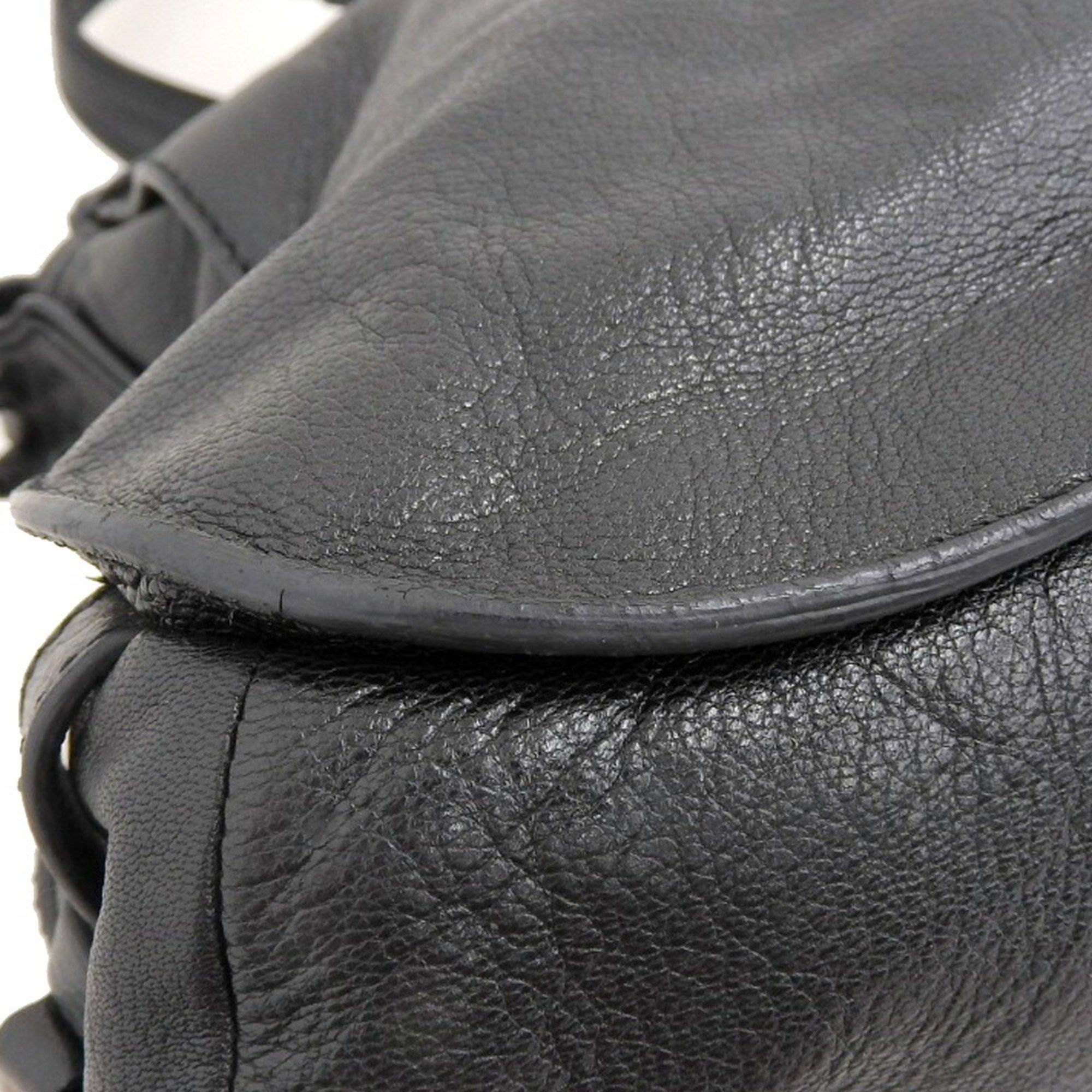Celine CELINE Triomphe bag, handbag, shoulder leather, black, side buckle Size ONE SIZE - 4 Thumbnail
