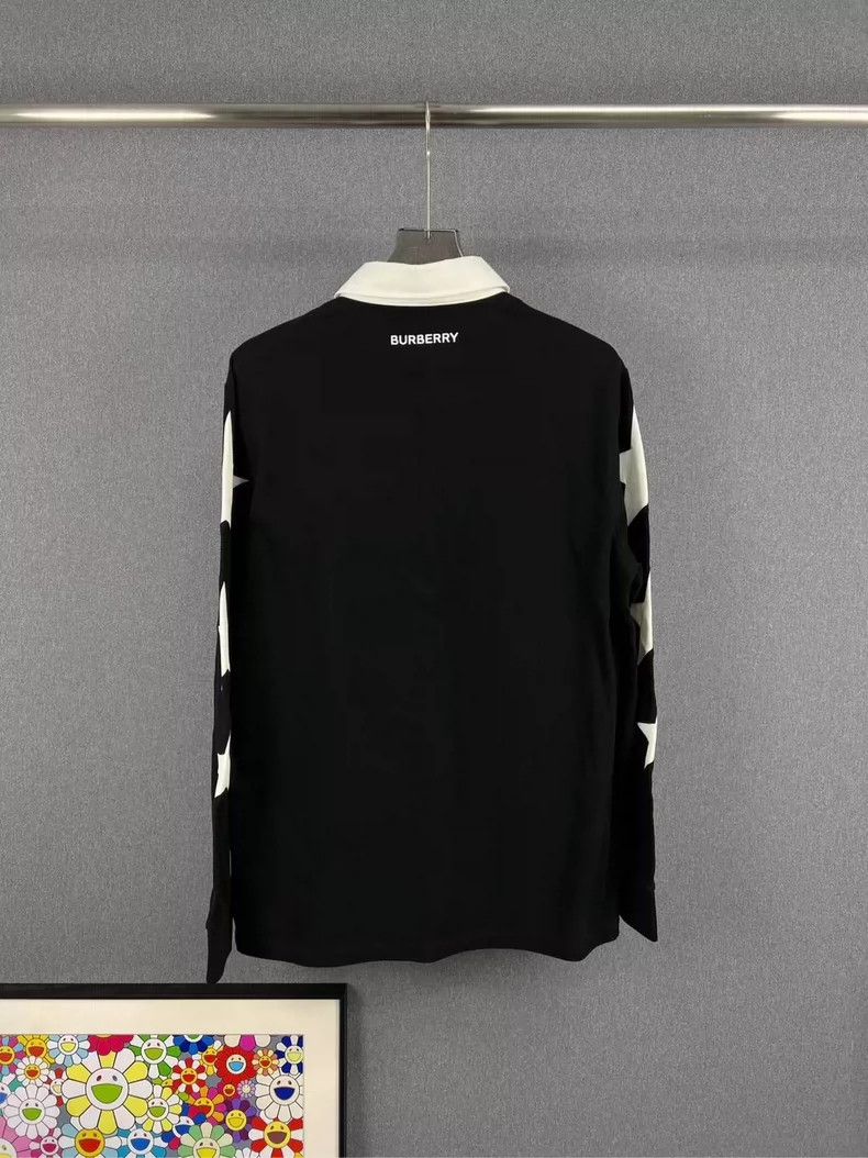 Burberry Burberry Black and White Star Long Sleeve Polo-yf Size US M / EU 48-50 / 2 - 2 Thumbnail