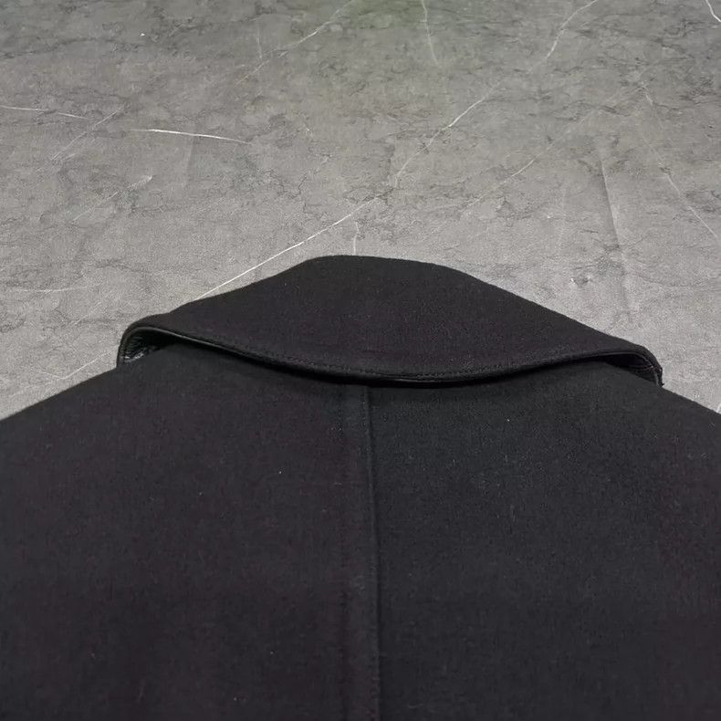 Burberry Burberry Black Wool Coat with Leather Collar-yf Size US S / EU 44-46 / 1 - 4 Thumbnail