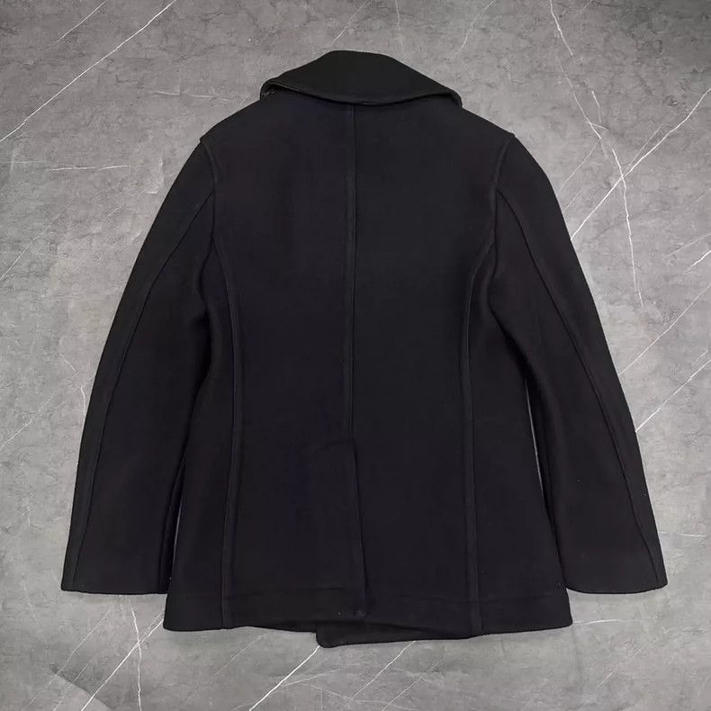 Burberry Burberry Black Wool Coat with Leather Collar-yf Size US S / EU 44-46 / 1 - 2 Thumbnail