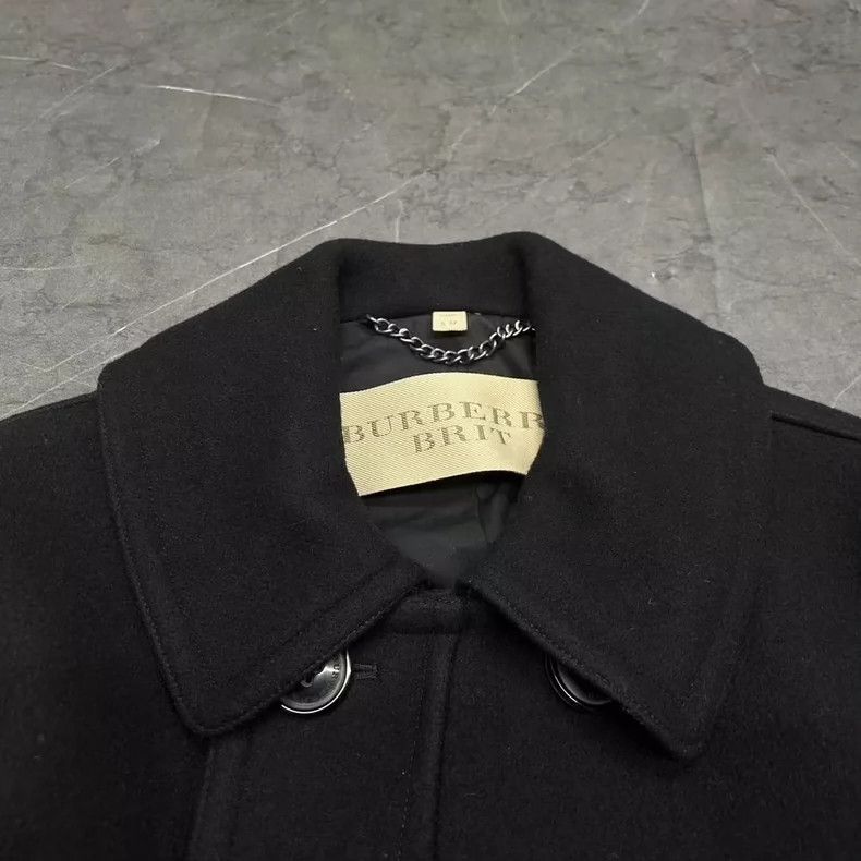 Burberry Burberry Black Wool Coat with Leather Collar-yf Size US S / EU 44-46 / 1 - 3 Thumbnail