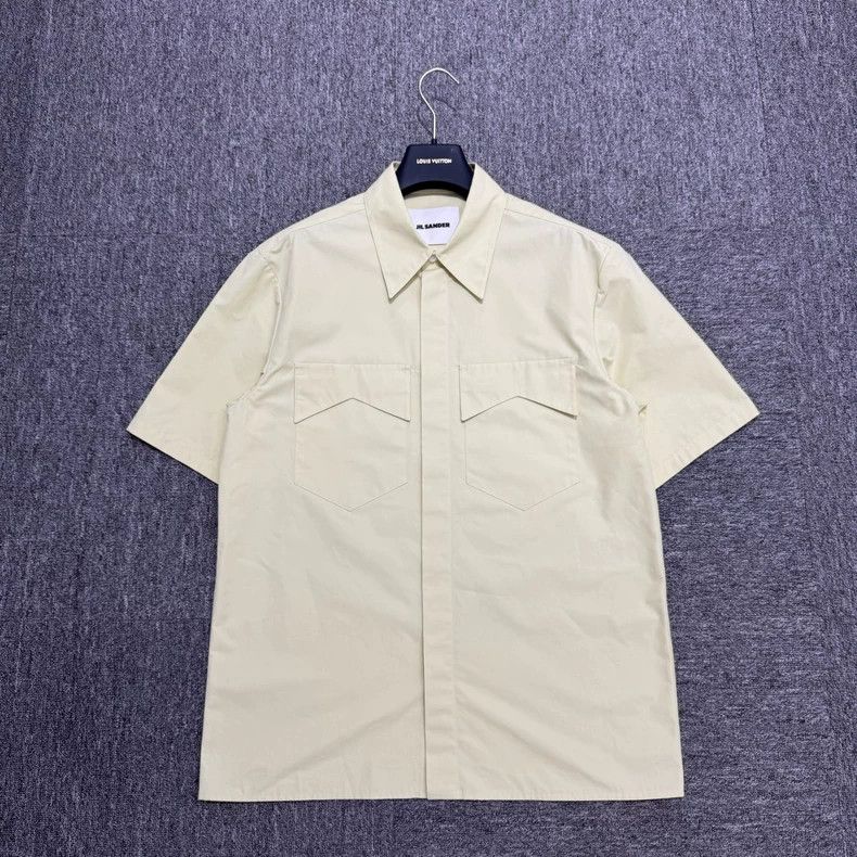 Jil Sander JIL SANDER Solid Short Sleeve Shirt-yf Size US L / EU 52-54 / 3 - 2 Thumbnail