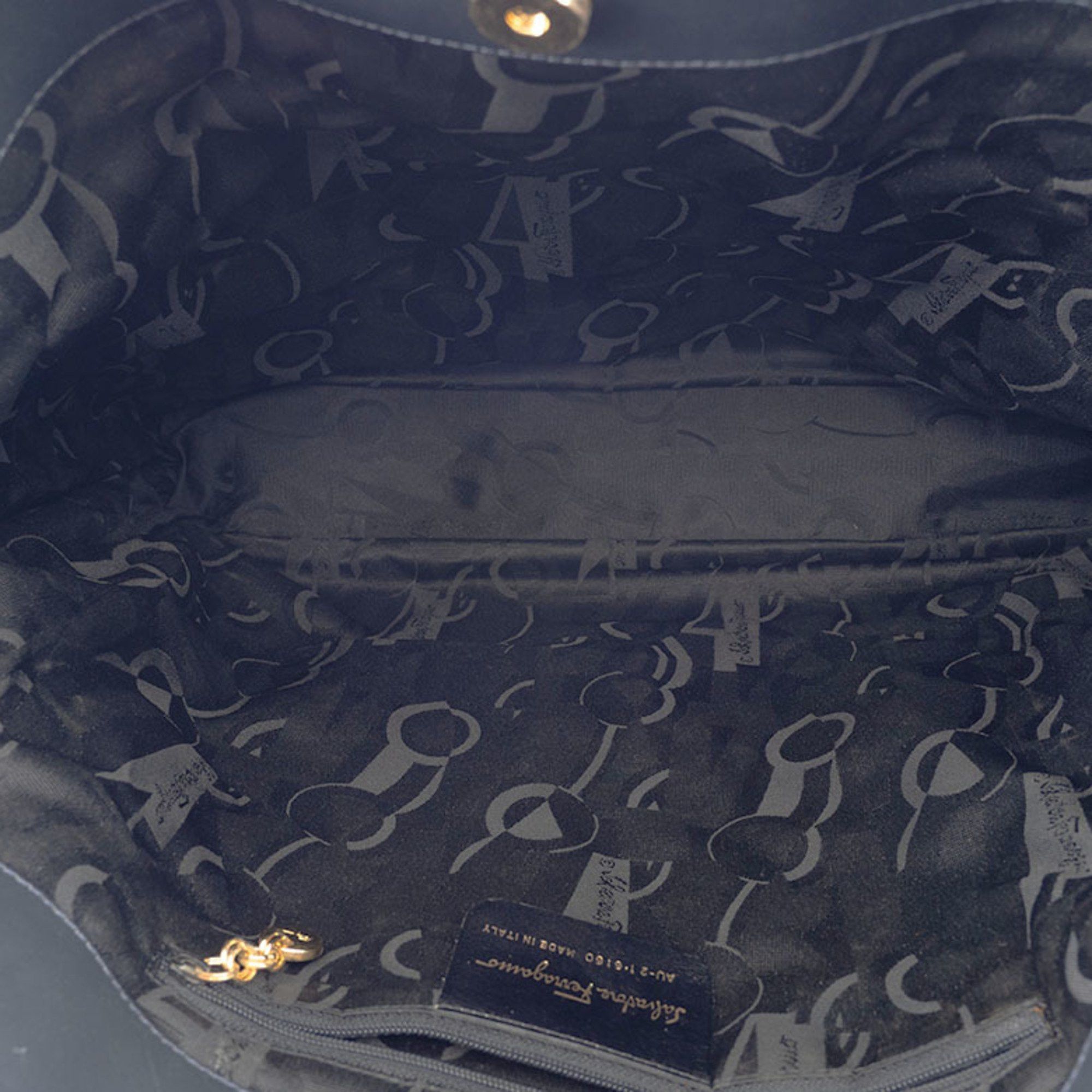 Salvatore Ferragamo Salvatore Ferragamo Vara Nylon Tote Navy Bag AU-21 6160 Leather Women's Size ONE SIZE - 9 Thumbnail